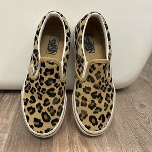 Vans Girls Cheetah Print Slide Ons